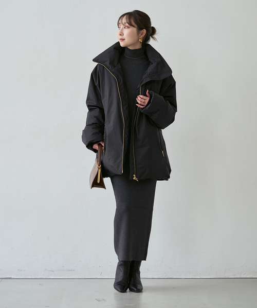 Noble(ノーブル)の「ハイネックダウンコート(ダウンジャケット/コート・レディース・ブラウン/ホワイト系その他/ブラック・36/38)」の20枚目の写真
