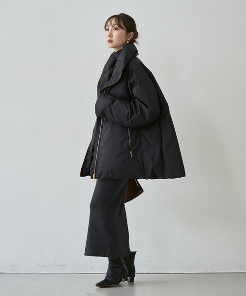Noble(ノーブル)の「ハイネックダウンコート(ダウンジャケット/コート・レディース・ブラウン/ホワイト系その他/ブラック・36/38)」の21枚目の写真