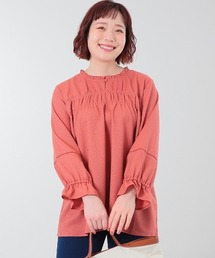 【WEB限定】【大きいサイズ】シャーリングブラウス