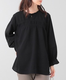 【WEB限定】【大きいサイズ】シャーリングブラウス