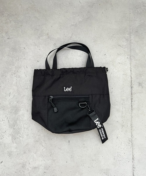Lee(リー)の「Lee.撥水ポリエステル 2WAY巾着ショルダーバッグ.巾着バッグ(ショルダーバッグ・レディース・ブラック×グリーン/ブラック×ピンク/ブラック×パープル/ブラック×ホワイト/ブラック×ブラック・FREE)」の6枚目の写真