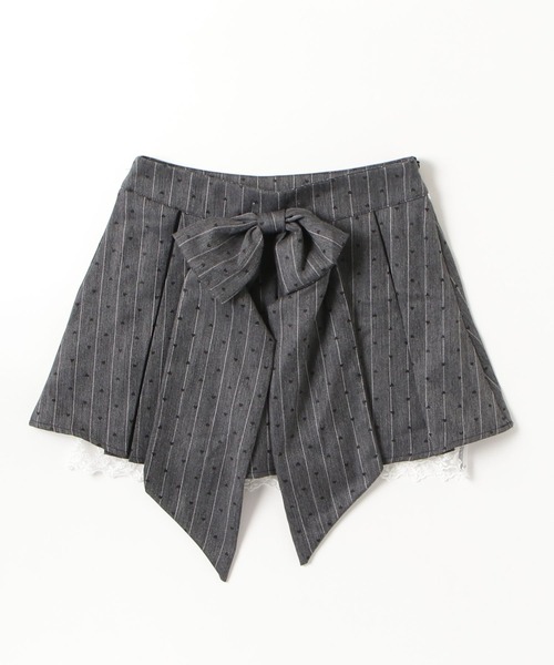 LA POMME petit(ラポミ・プチ)の「Ribbon Dot Skirt(スカート・レディース・グレー・SMALL)」の1枚目の写真