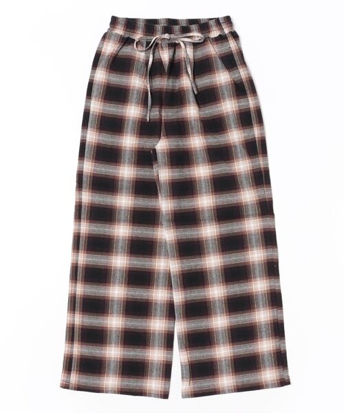 Anclear oui（アンクリアウィ）の「クレープチェックイージーパンツ（その他パンツ・レディース・ブラック/ブラウン・F）」の10枚目の写真