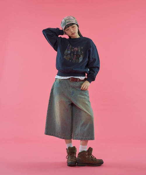 WISH FOR EVER(ウィッシュフォーエバー)の「PIXEL MODEL DESIGN PULLOVER SWEAT / ピクセルモデルデザインプルオーバースウェット(スウェット・メンズ・ピンク/ネイビー/グレー/バーガンディー/ブラック/パープル/エメラルド・SMALL/LARGE/MEDIUM)」の9枚目の写真