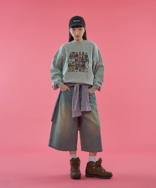 WISH FOR EVER(ウィッシュフォーエバー)の「PIXEL MODEL DESIGN PULLOVER SWEAT / ピクセルモデルデザインプルオーバースウェット(スウェット・メンズ・ピンク/ネイビー/グレー/バーガンディー/ブラック/パープル/エメラルド・SMALL/LARGE/MEDIUM)」の10枚目の写真