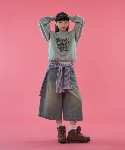 WISH FOR EVER(ウィッシュフォーエバー)の「PIXEL MODEL DESIGN PULLOVER SWEAT / ピクセルモデルデザインプルオーバースウェット(スウェット・メンズ・ピンク/ネイビー/グレー/バーガンディー/ブラック/パープル/エメラルド・SMALL/LARGE/MEDIUM)」の8枚目の写真