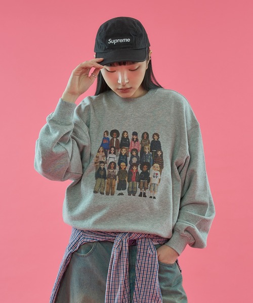 WISH FOR EVER(ウィッシュフォーエバー)の「PIXEL MODEL DESIGN PULLOVER SWEAT / ピクセルモデルデザインプルオーバースウェット(スウェット・メンズ・ピンク/ネイビー/グレー/バーガンディー/ブラック/パープル/エメラルド・SMALL/LARGE/MEDIUM)」の12枚目の写真