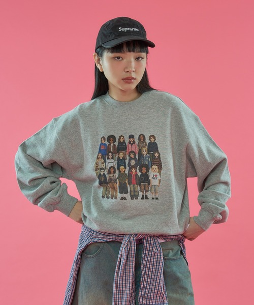 WISH FOR EVER(ウィッシュフォーエバー)の「PIXEL MODEL DESIGN PULLOVER SWEAT / ピクセルモデルデザインプルオーバースウェット(スウェット・メンズ・ピンク/ネイビー/グレー/バーガンディー/ブラック/パープル/エメラルド・SMALL/LARGE/MEDIUM)」の13枚目の写真