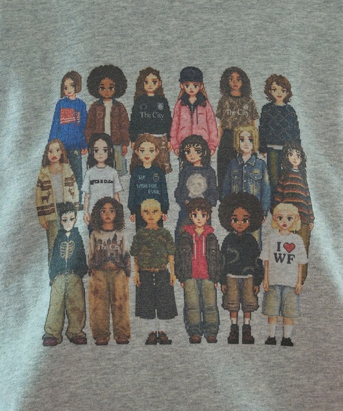 WISH FOR EVER(ウィッシュフォーエバー)の「PIXEL MODEL DESIGN PULLOVER SWEAT / ピクセルモデルデザインプルオーバースウェット(スウェット・メンズ・ピンク/ネイビー/グレー/バーガンディー/ブラック/パープル/エメラルド・SMALL/LARGE/MEDIUM)」の16枚目の写真
