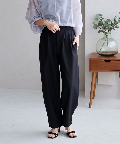 NYLAUS(ナイラス)の「【SG】ワイドテーパードパンツ ロングパンツ カーブパンツ(その他パンツ・レディース・ブラック/カーキ/オレンジ/グレー・M)」の2枚目の写真