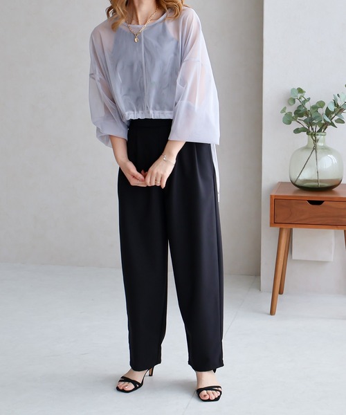 NYLAUS(ナイラス)の「【SG】ワイドテーパードパンツ ロングパンツ カーブパンツ(その他パンツ・レディース・ブラック/カーキ/オレンジ/グレー・M)」の6枚目の写真
