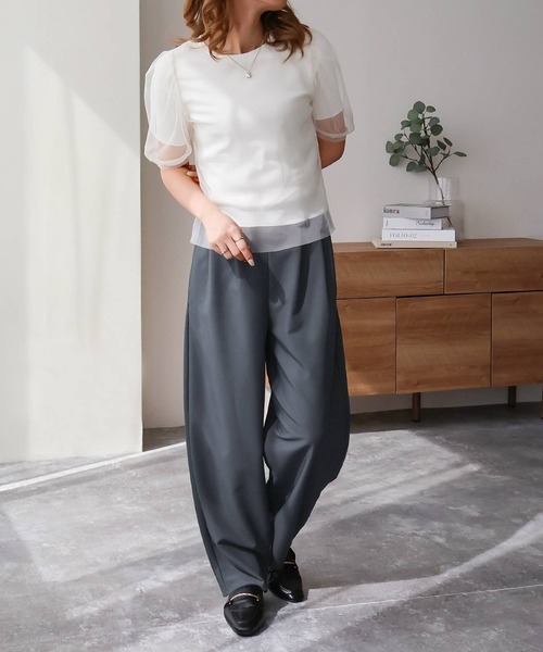 NYLAUS(ナイラス)の「【SG】ワイドテーパードパンツ ロングパンツ カーブパンツ(その他パンツ・レディース・ブラック/カーキ/オレンジ/グレー・M)」の11枚目の写真