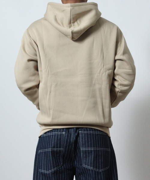 NYLAUS(ナイラス)の「【Nylaus】裏起毛 カレッジ ロゴプリント プルパーカー 長袖(パーカー・メンズ・チャコール/パープル/ネイビー/ブラック/ダークブルー/ベージュ・M/L/LL)」の14枚目の写真