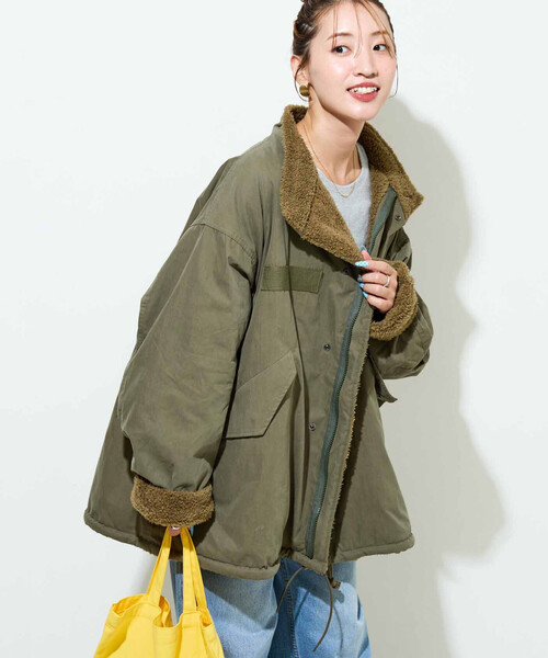 FREAK'S STORE(フリークスストア)の「限定展開 M65 リバーシブル ボア ショート コート(モッズコート・レディース・ブラウン/ブラック/ベージュ/オリーブ・フリ-)」の1枚目の写真