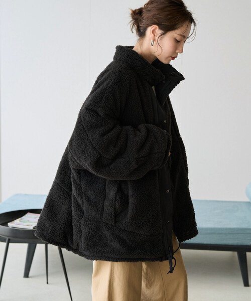 FREAK'S STORE(フリークスストア)の「限定展開 M65 リバーシブル ボア ショート コート(モッズコート・レディース・ブラウン/ブラック/ベージュ/オリーブ・フリ-)」の7枚目の写真