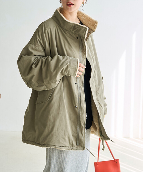 FREAK'S STORE(フリークスストア)の「限定展開 M65 リバーシブル ボア ショート コート(モッズコート・レディース・ブラウン/ブラック/ベージュ/オリーブ・フリ-)」の11枚目の写真