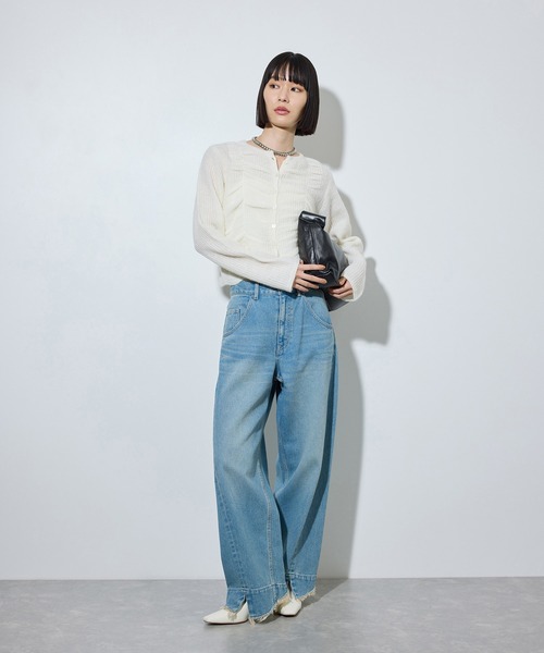 ADAM ET ROPE'(アダムエロペ)の「【WEB限定】・【定番】ダブルモヘヤシャーリングカーディガン(カーディガン/ボレロ・レディース・サックスブルー/ホワイト/グレー/ベージュ・FREE)」の20枚目の写真