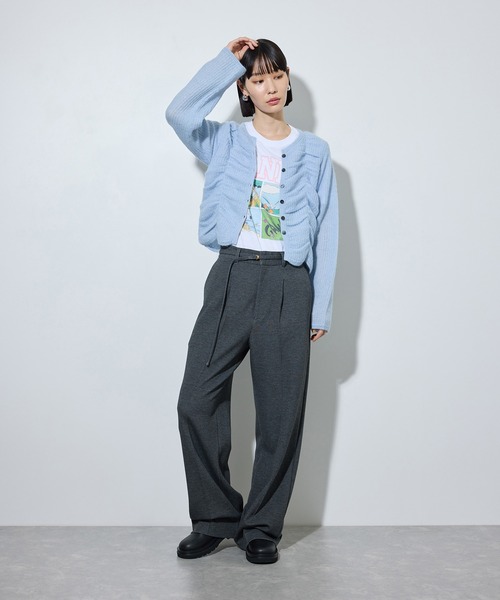 ADAM ET ROPE'(アダムエロペ)の「【WEB限定】・【定番】ダブルモヘヤシャーリングカーディガン(カーディガン/ボレロ・レディース・サックスブルー/ホワイト/グレー/ベージュ・FREE)」の21枚目の写真