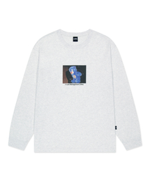PHOTO BEAR LONG SLV TEE light heather gray
