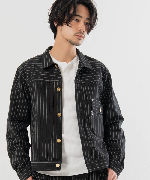 Schott(ショット)の「Schott-LOT J STRIPE FRISCO(その他アウター・メンズ・ブラック・XL/L/M)」の1枚目の写真