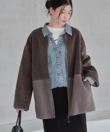 【防風】ボア切替コーディガン