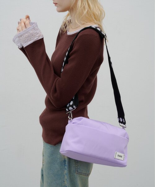 CIAOPANIC TYPY(チャオパニックティピー)の「:【TYNNE.】ドット柄テープショルダーナイロンバッグ(ショルダーバッグ・レディース・ブラック/パープル/ベージュ・ONE SIZE)」の18枚目の写真