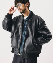 Firsthand（ファーストハンド）の「Firsthand/ファーストハンド 【限定展開】Leather Big MA-1 レザー ビッグ ブルゾン（MA-1）」
