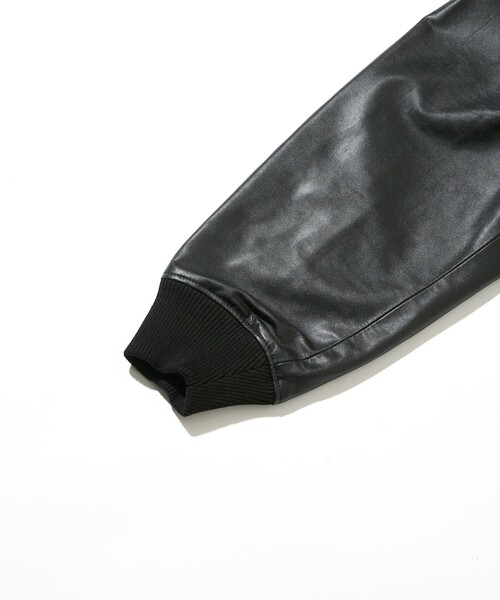 Firsthand(ファーストハンド)の「Firsthand/ファーストハンド 【限定展開】Leather Big MA-1 レザー ビッグ ブルゾン(MA-1・メンズ・ブラック・MEDIUM/LARGE)」の7枚目の写真