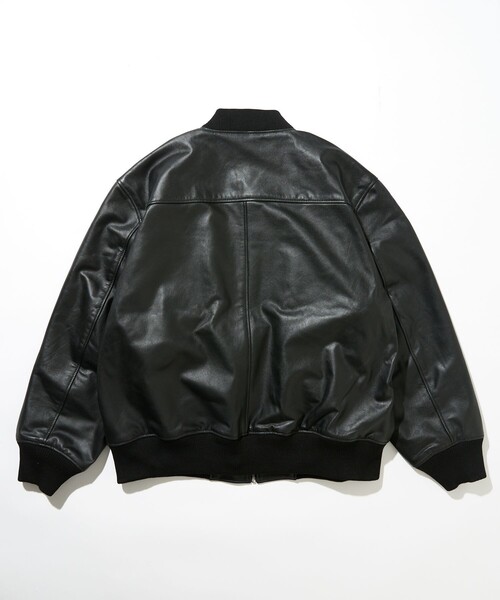 Firsthand(ファーストハンド)の「Firsthand/ファーストハンド 【限定展開】Leather Big MA-1 レザー ビッグ ブルゾン(MA-1・メンズ・ブラック・MEDIUM/LARGE)」の8枚目の写真