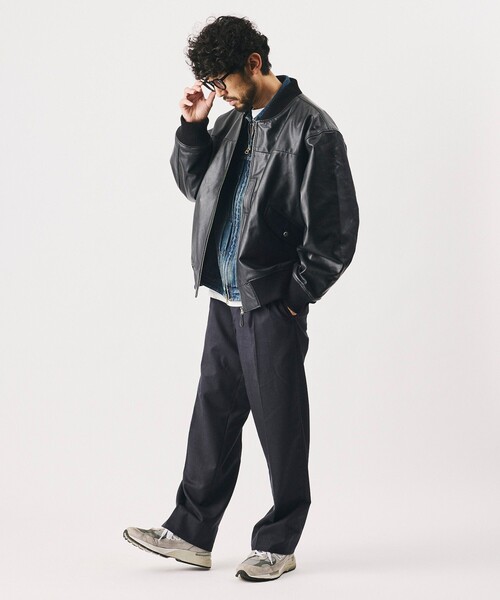 Firsthand(ファーストハンド)の「Firsthand/ファーストハンド 【限定展開】Leather Big MA-1 レザー ビッグ ブルゾン(MA-1・メンズ・ブラック・MEDIUM/LARGE)」の11枚目の写真