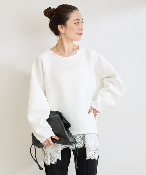 B.C STOCK(ベーセーストック)の「手洗い可 / ダンボールロングスリーブ(Tシャツ/カットソー・レディース・イエロー/ブラウン/チャコールグレー/ホワイト/ネイビー・FREE)」の2枚目の写真