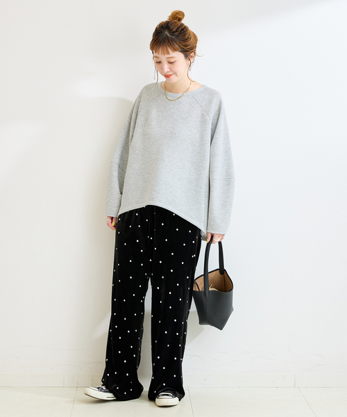 B.C STOCK(ベーセーストック)の「手洗い可 / ダンボールロングスリーブ(Tシャツ/カットソー・レディース・イエロー/ブラウン/チャコールグレー/ホワイト/ネイビー・FREE)」の6枚目の写真
