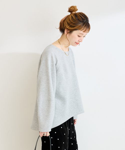 B.C STOCK(ベーセーストック)の「手洗い可 / ダンボールロングスリーブ(Tシャツ/カットソー・レディース・イエロー/ブラウン/チャコールグレー/ホワイト/ネイビー・FREE)」の12枚目の写真