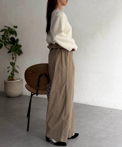 Chez toi(シェトワ)の「ウエスト2WAYパンツ(その他パンツ・レディース・ブラック/ベージュ・FREE)」の14枚目の写真