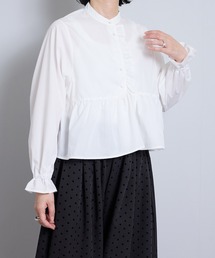 VB:denicher デニシェ T/C solid フリルブラウス