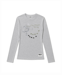 セミクロップド ドントケア 長袖Tシャツ [グレーメランジ]