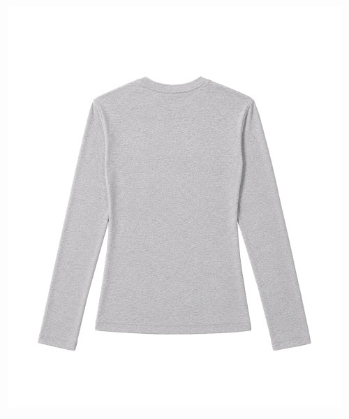 SEW-B（ソービー）の「セミクロップド ドントケア 長袖Tシャツ [グレーメランジ]（Tシャツ/カットソー・レディース・その他・FREE）」の2枚目の写真