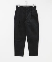 細畝コーデュロイ タックテーパードパンツ