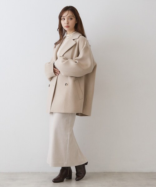 DRESSTERIOR(ドレステリア)の「Super120シャルムウールブレンドミドルコート(チェスターコート・レディース・ベージュ/オフホワイト・38/36)」の10枚目の写真