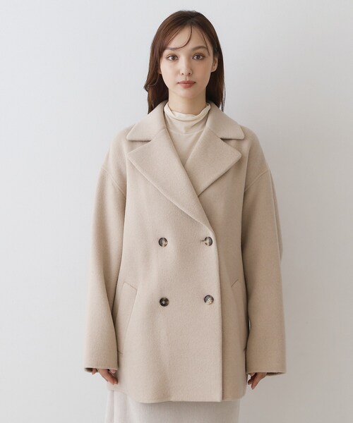 DRESSTERIOR(ドレステリア)の「Super120シャルムウールブレンドミドルコート(チェスターコート・レディース・ベージュ/オフホワイト・38/36)」の12枚目の写真