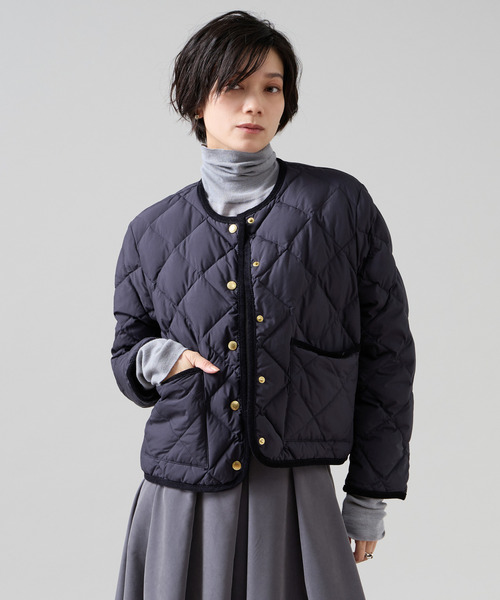 Liesse(リエス)の「《別注》【TAION×Liesse】コーデュロイパイピングショートダウンジャケット(ダウンジャケット/コート・レディース・ネイビー/アイボリー・FREE)」の3枚目の写真