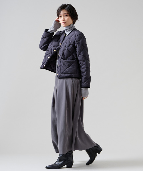 Liesse(リエス)の「《別注》【TAION×Liesse】コーデュロイパイピングショートダウンジャケット(ダウンジャケット/コート・レディース・ネイビー/アイボリー・FREE)」の6枚目の写真