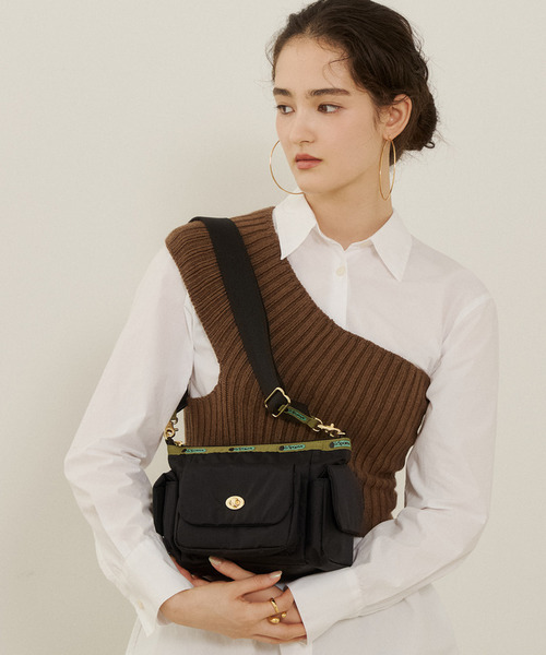 LeSportsac Atelier】3POCKET SHOULDER BAG アブストラクトノワールL
