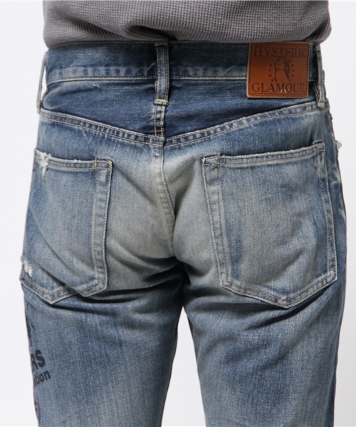HYSTERIC GLAMOUR（ヒステリックグラマー）の「HB/SK加工HEARTBREAKERS pt デニムスリムストレートPT（デニムパンツ・メンズ・インディゴブルー・28inch/29inch/31inch/32inch/30inch/34inch）」の14枚目の写真