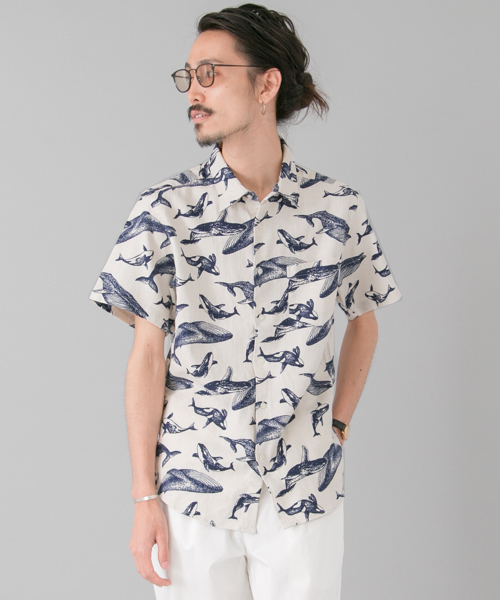 URBAN RESEARCH（アーバンリサーチ）の「UR 柄半袖レギュラーシャツ（シャツ/ブラウス・メンズ・ネイビー/ベージュ/イエロー/ホワイト系その他/レッド/ホワイト/ピンク・LARGE/MEDIUM）」の3枚目の写真