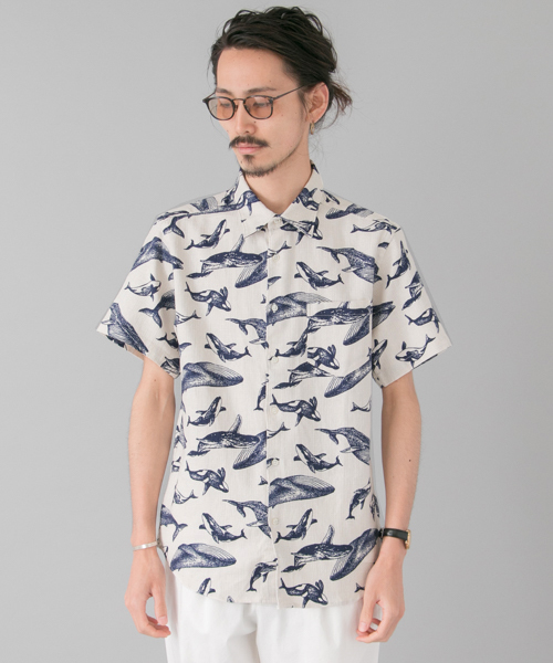 URBAN RESEARCH（アーバンリサーチ）の「UR 柄半袖レギュラーシャツ（シャツ/ブラウス・メンズ・ネイビー/ベージュ/イエロー/ホワイト系その他/レッド/ホワイト/ピンク・LARGE/MEDIUM）」の8枚目の写真