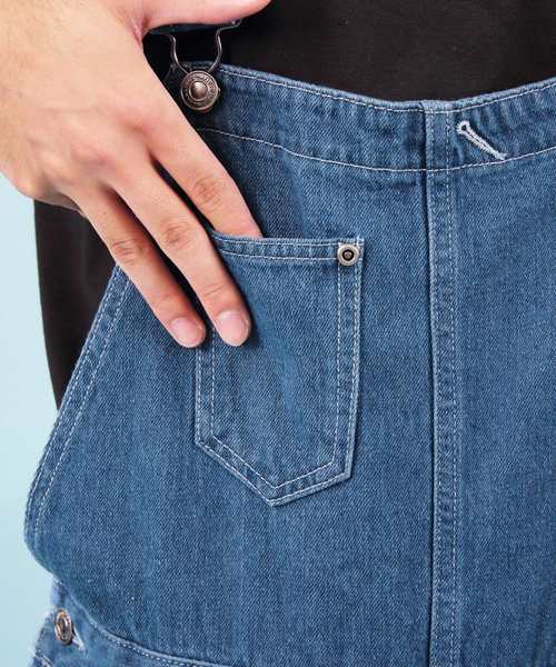 8(eight)(エイト)の「デニムオーバーオール(ユニセックス対応)(サロペット/オーバーオール・メンズ・ブルー/ホワイト/ストライプ/インディゴブルー/ブラック/ブラック系その他/ブルー系その他/ブルー系その他2/カーキ/ブラウン/ブラック系その他2/オリーブ/ブルー系その他4/ブラウン系その他/ブルー系その他3/アイボリー・SMALL/MEDIUM/LARGE/X-LARGE/XX-LARGE/X-SMALL)」の20枚目の写真