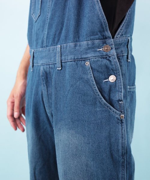 8(eight)(エイト)の「デニムオーバーオール(ユニセックス対応)(サロペット/オーバーオール・メンズ・ブルー/ホワイト/ストライプ/インディゴブルー/ブラック/ブラック系その他/ブルー系その他/ブルー系その他2/カーキ/ブラウン/ブラック系その他2/オリーブ/ブルー系その他4/ブラウン系その他/ブルー系その他3/アイボリー・SMALL/MEDIUM/LARGE/X-LARGE/XX-LARGE/X-SMALL)」の18枚目の写真