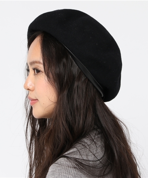 PUNYUS（プニュズ）の「パイピングベレー帽（キャスケット・レディース・ワイン/カーキ/キャメル/グレー/ブラック・FREE）」の6枚目の写真