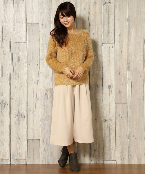 LBC(エルビーシー)の「フェザーヤーンプルオーバー (ニット/セーター・レディース・オフホワイト/グレー/ライトブラウン・MEDIUM)」の11枚目の写真